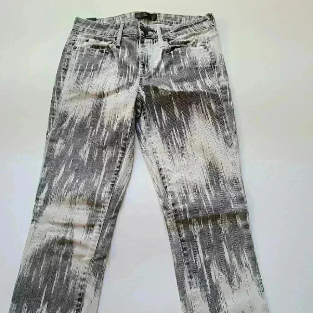 Vince Dylan Beat Down White Gray Coated Denim Skinny Jeans Stretch 24